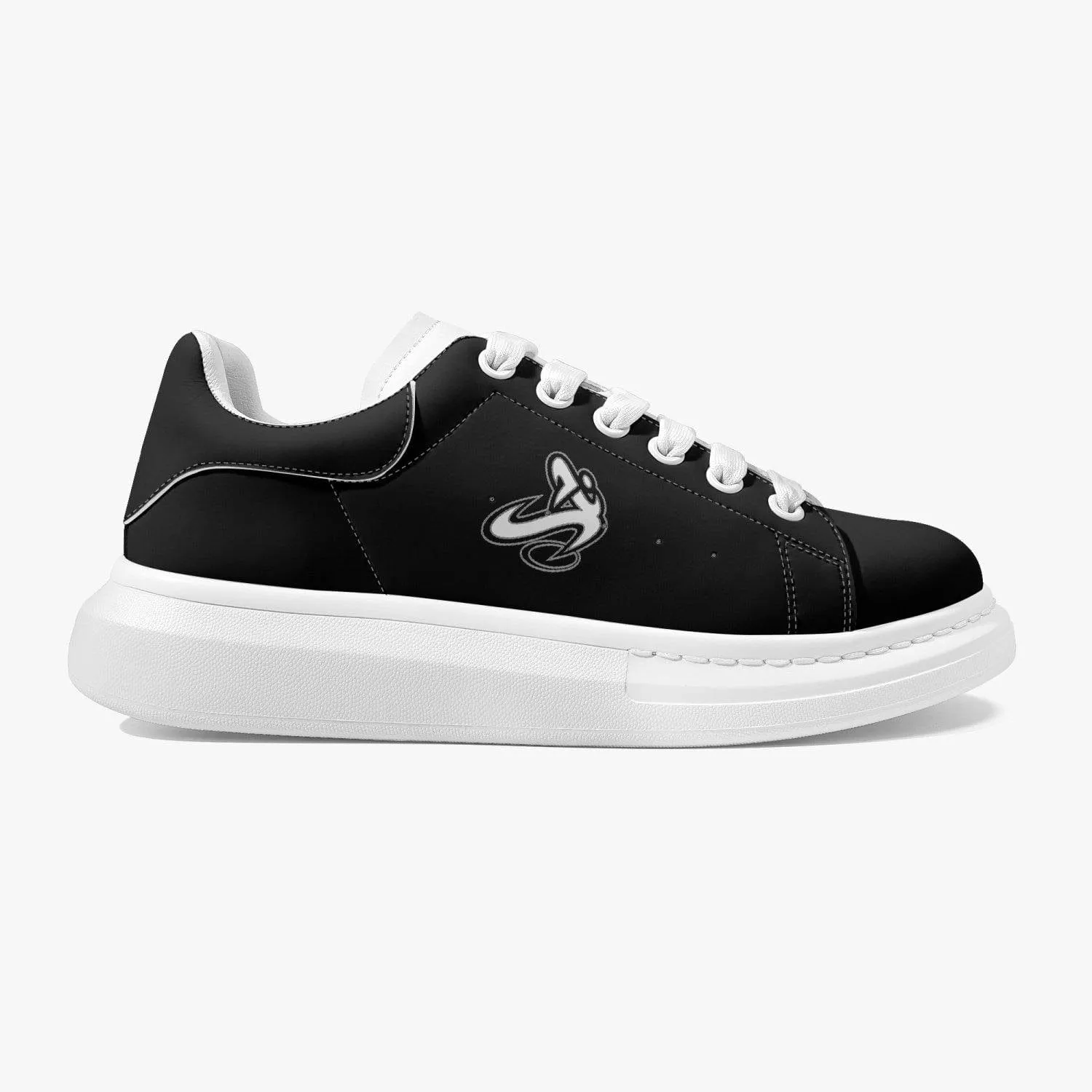 Athletic Apparatus Black Lifestyle Low-Top Leather Sneakers