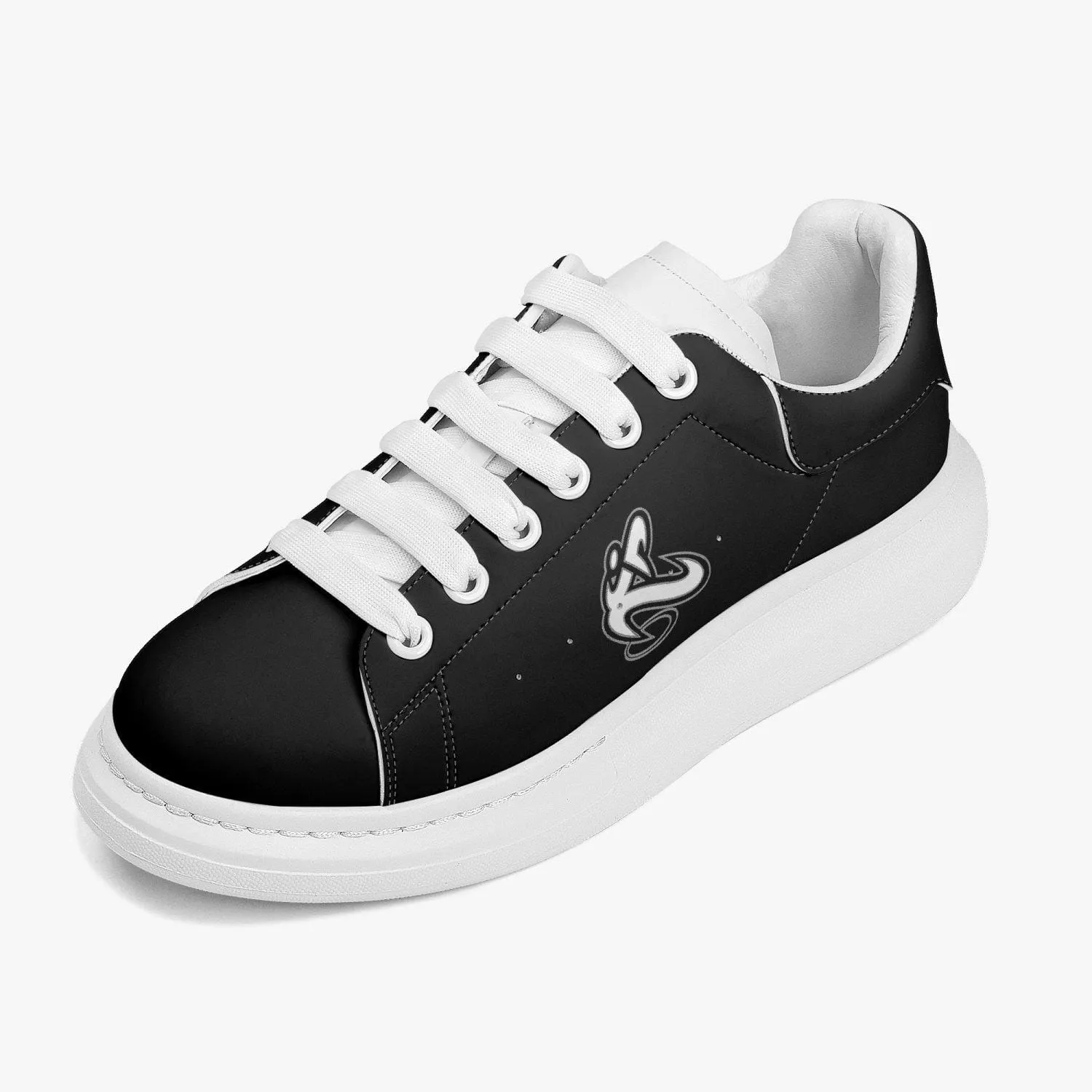 Athletic Apparatus Black Lifestyle Low-Top Leather Sneakers