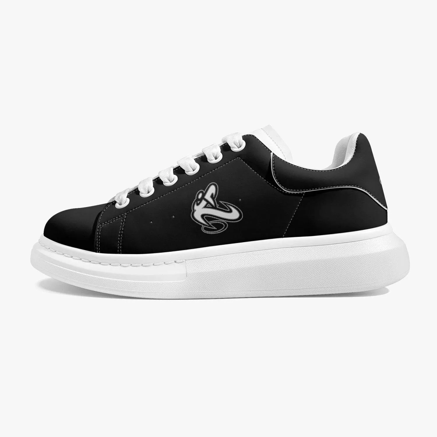 Athletic Apparatus Black Lifestyle Low-Top Leather Sneakers