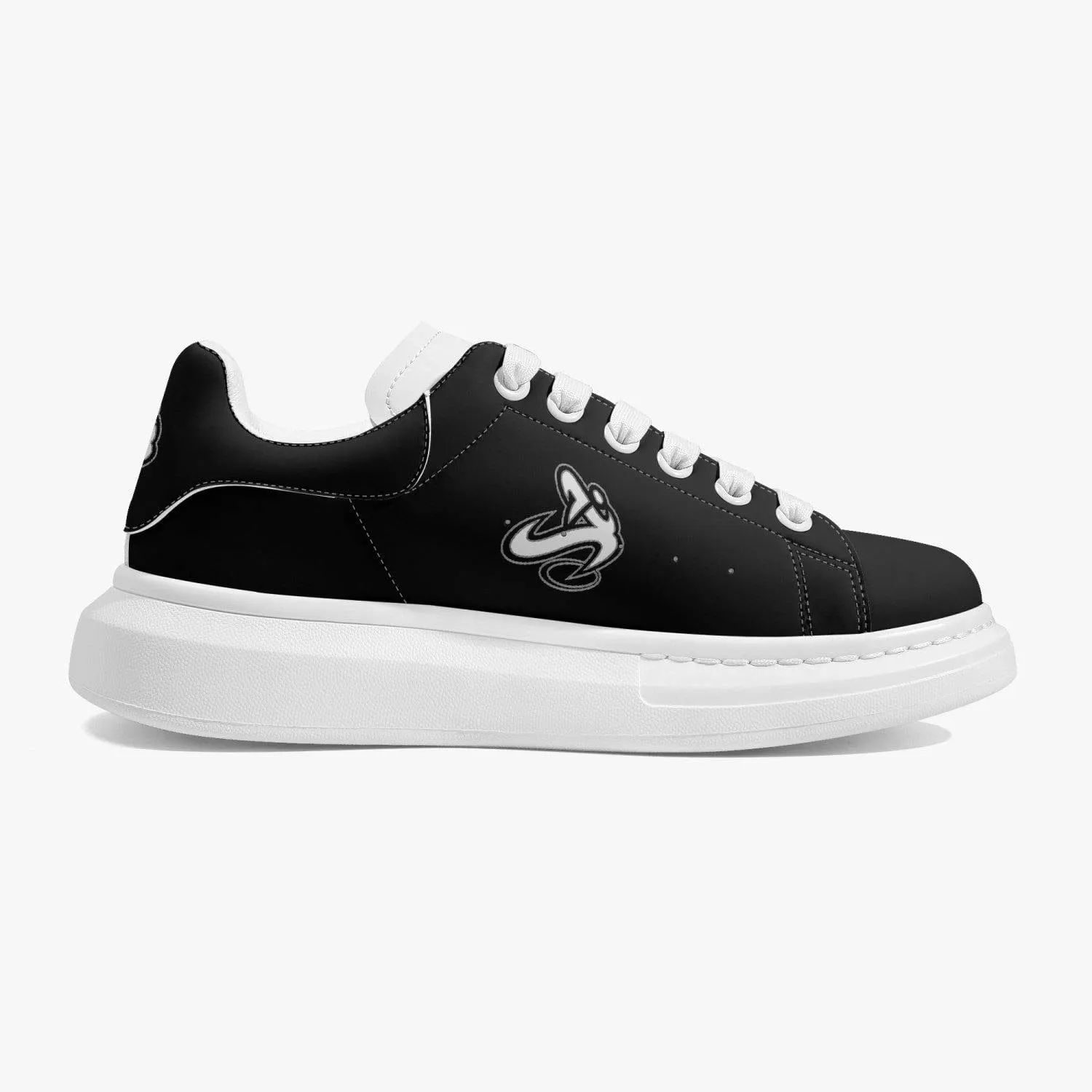 Athletic Apparatus Black Lifestyle Low-Top Leather Sneakers