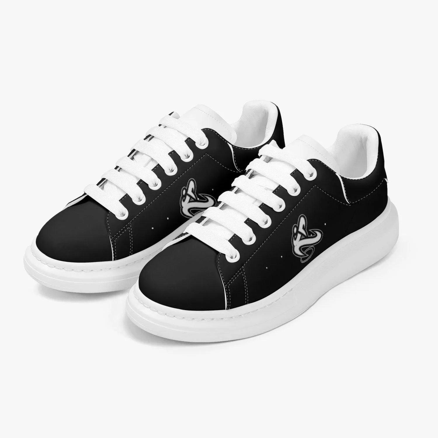 Athletic Apparatus Black Lifestyle Low-Top Leather Sneakers