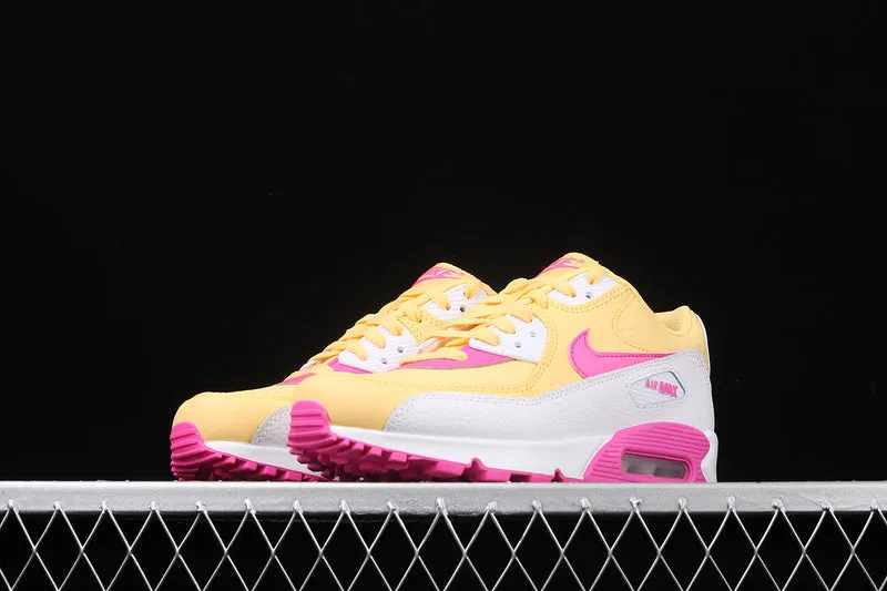Air Max 90 Yellow Pink White 325213-702 Durable Rubber Outsole strength training shoes