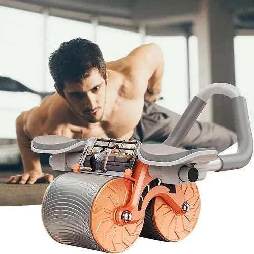 Automatic Rebound Abs Wheel – Double Wheel Trainer for Home & Gym Workouts!