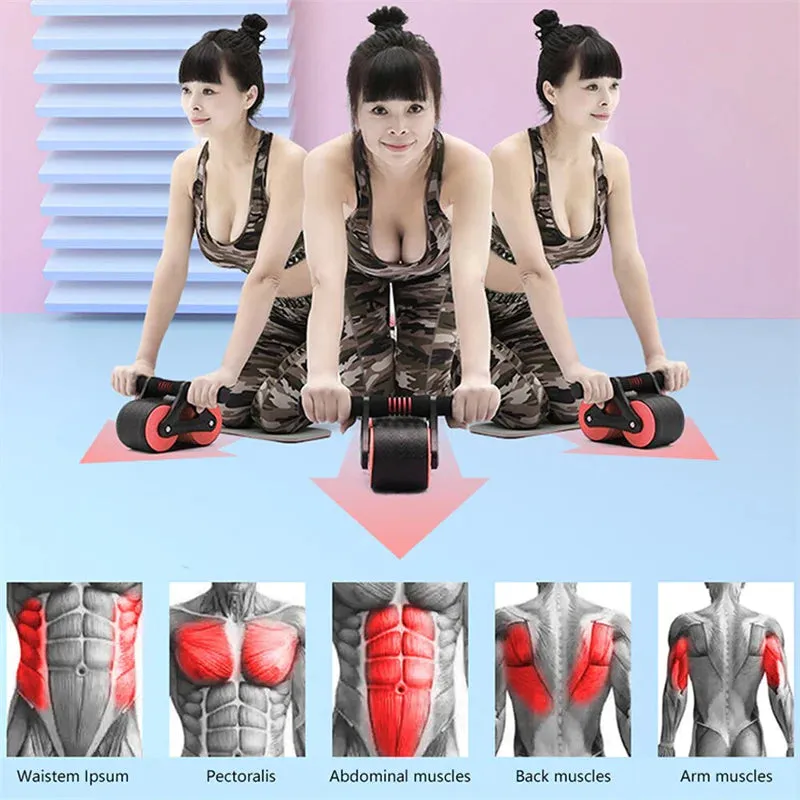 Automatic Rebound Abs Wheel – Double Wheel Trainer for Home & Gym Workouts!