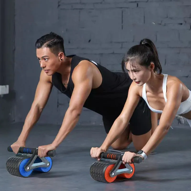 Automatic Rebound Abs Wheel – Double Wheel Trainer for Home & Gym Workouts!