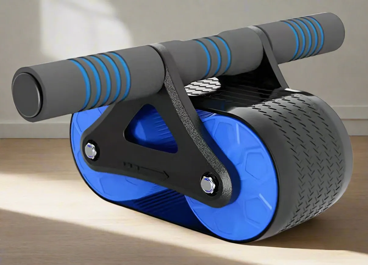 Automatic Rebound Abs Wheel – Double Wheel Trainer for Home & Gym Workouts!