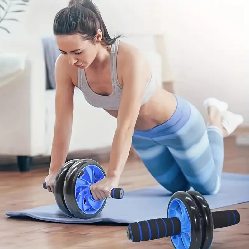 Automatic Rebound Abs Wheel – Double Wheel Trainer for Home & Gym Workouts!