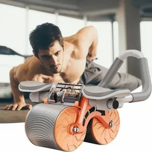 Automatic Rebound Abs Wheel – Double Wheel Trainer for Home & Gym Workouts!