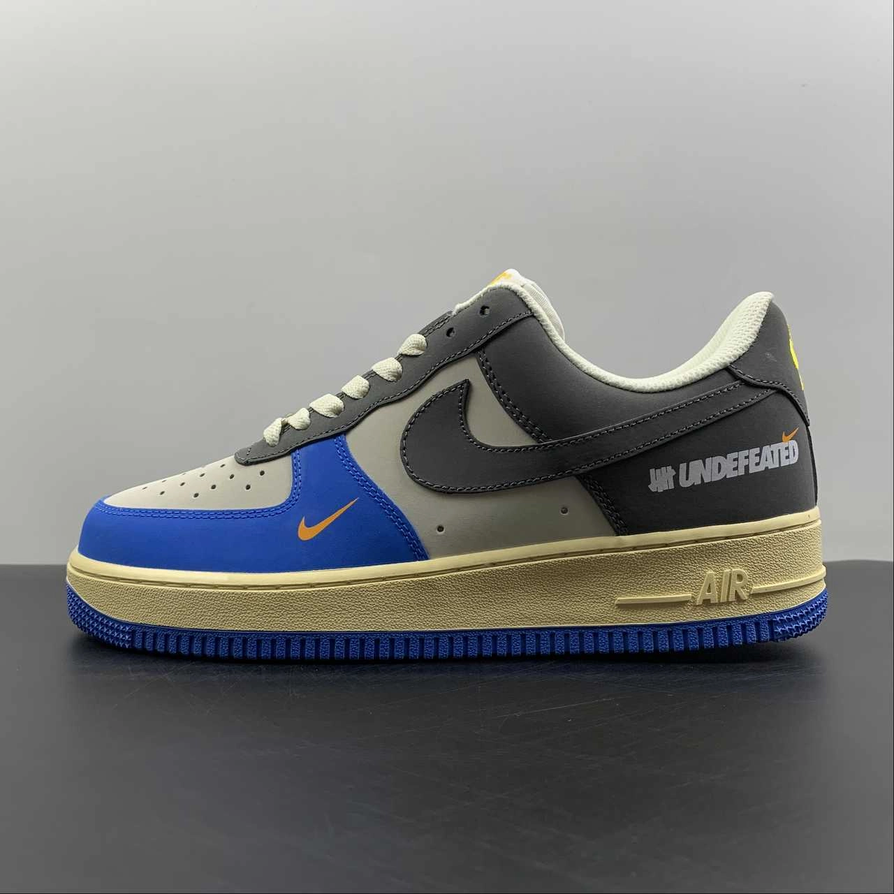 Air Force 1 07 Low Undefeated Dark Grey Blue Gold 315122-005 Planet Step