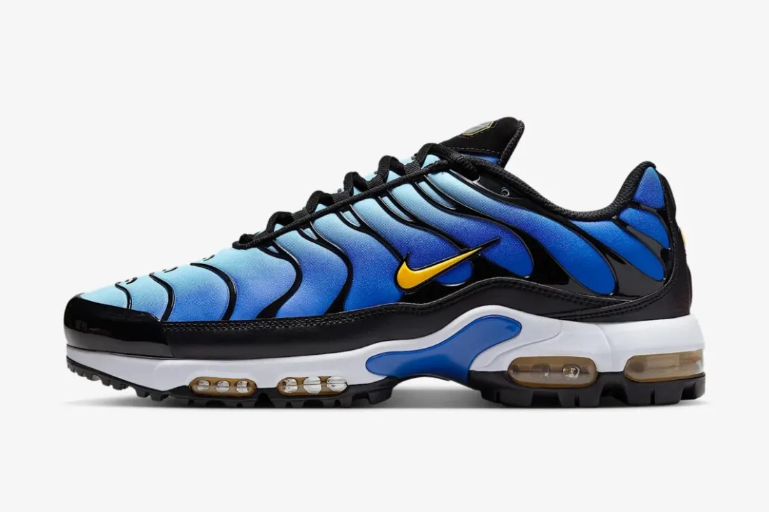 Nike Air Max Plus OG Hyper Blue heel - hugging Footbed Relief