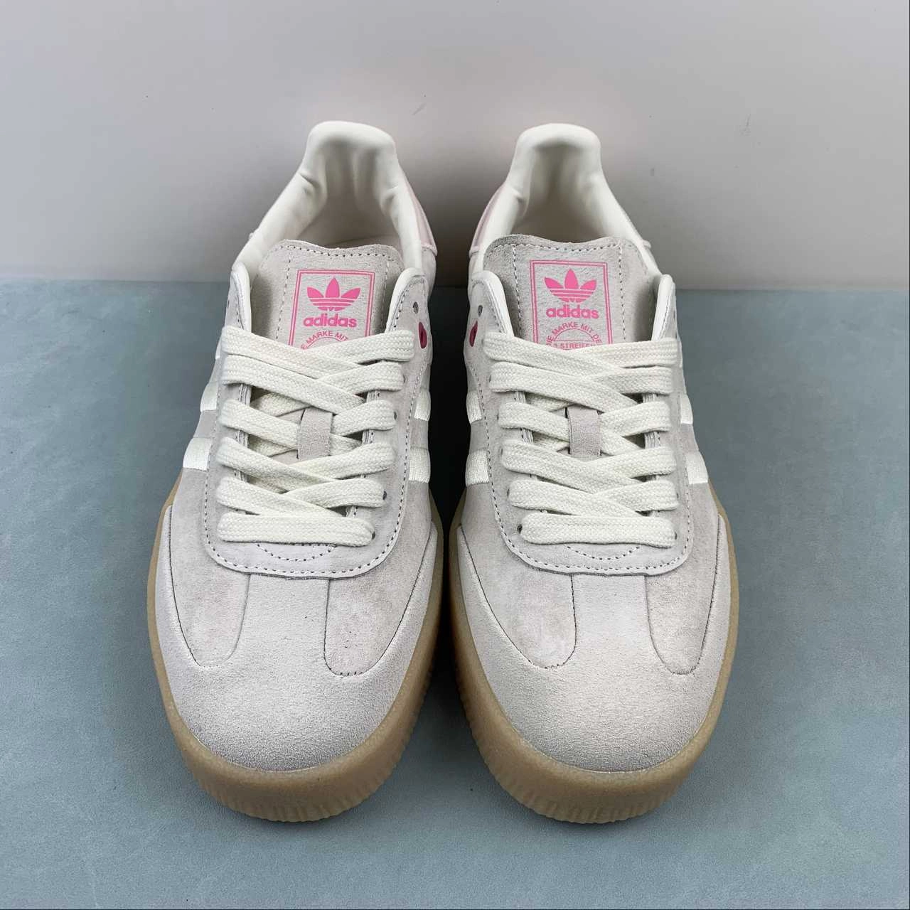 Comfort touch Unisex Match Adidas Samba Vegan Light Gray Pink Rubber ID1104