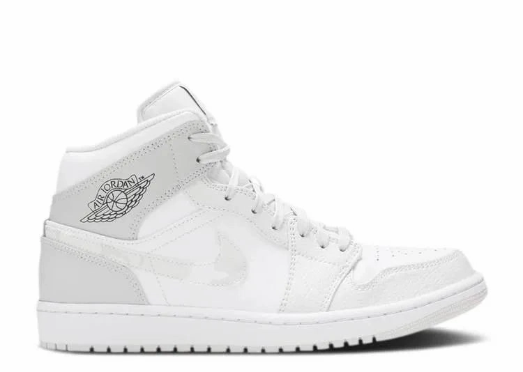 Air Jordan 1 Mid Grey Camo (GS) All-around traction Breathable Inserts