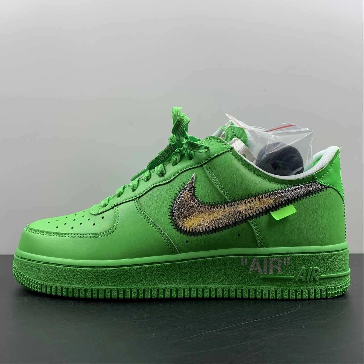 Thin Sole Air Force 1 07 OW Light Green Spark Metallic Silver DX1419-300