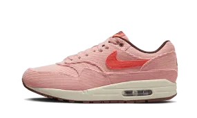 Nike Air Max 1 PRM Corduroy Coral Stardust running in a suspension bridge area shoes