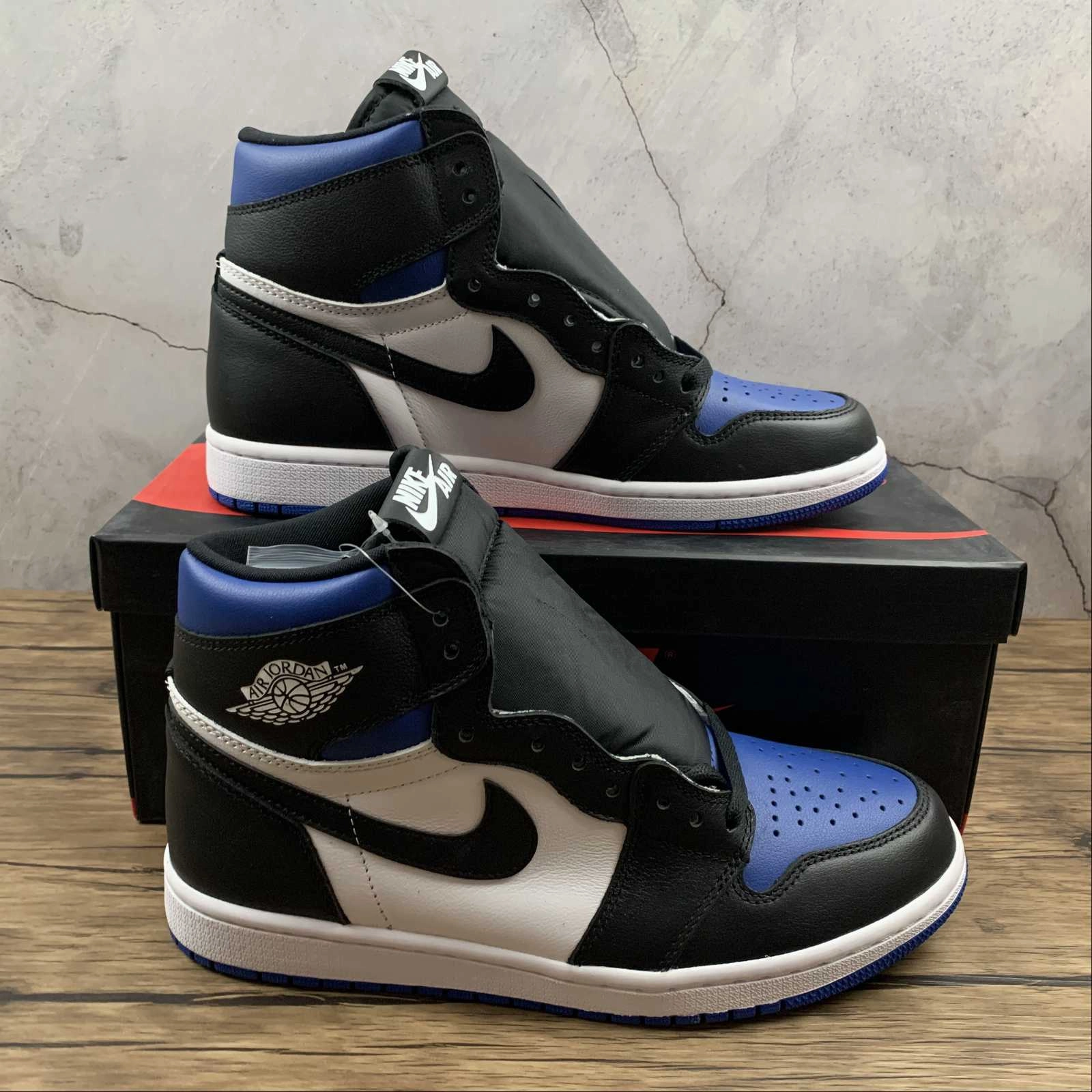 Air Jordan 1 Retro High OG Black Black-White-Game Royal (2021) 555088-041 Slip-resistant fit