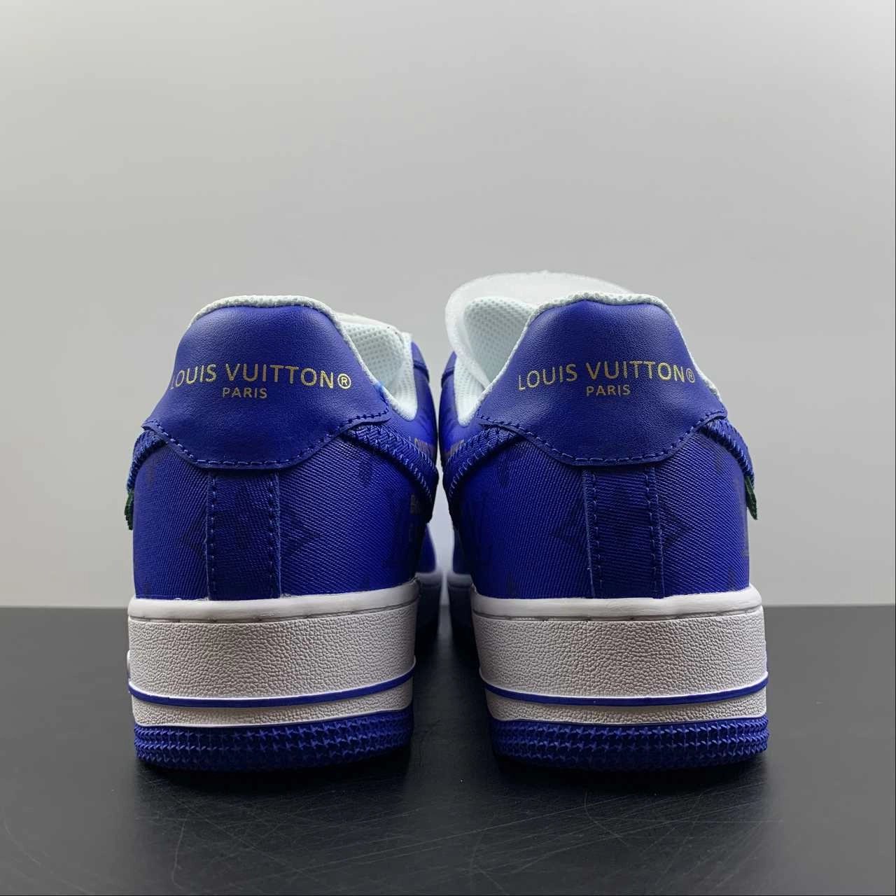City Step Louis Vuitton Trainer Snaker x Air Force 1 White Blue LK0228