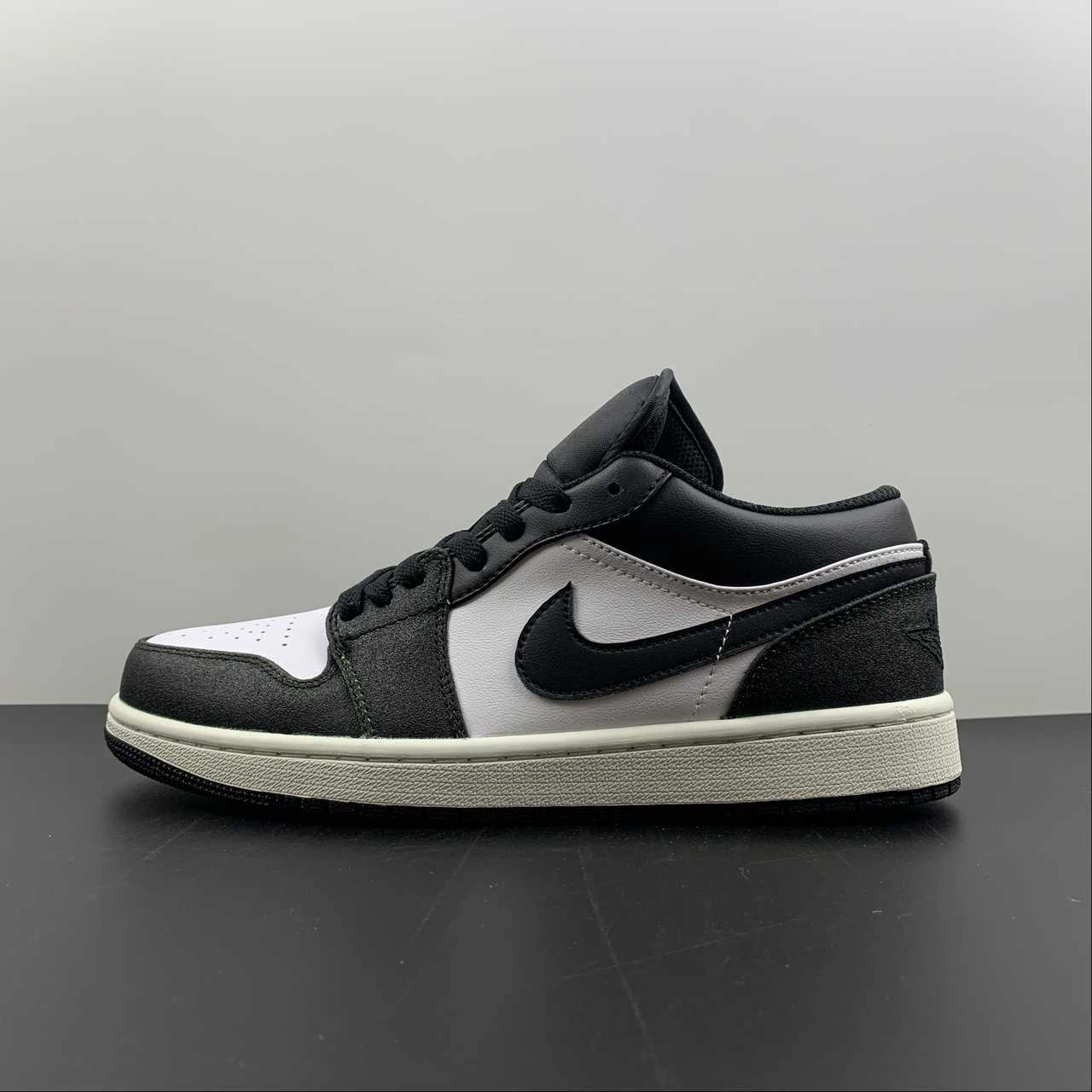 synthetic leather Light Bounce Air Jordan 1 Low Black Electric Green White DO8244-003