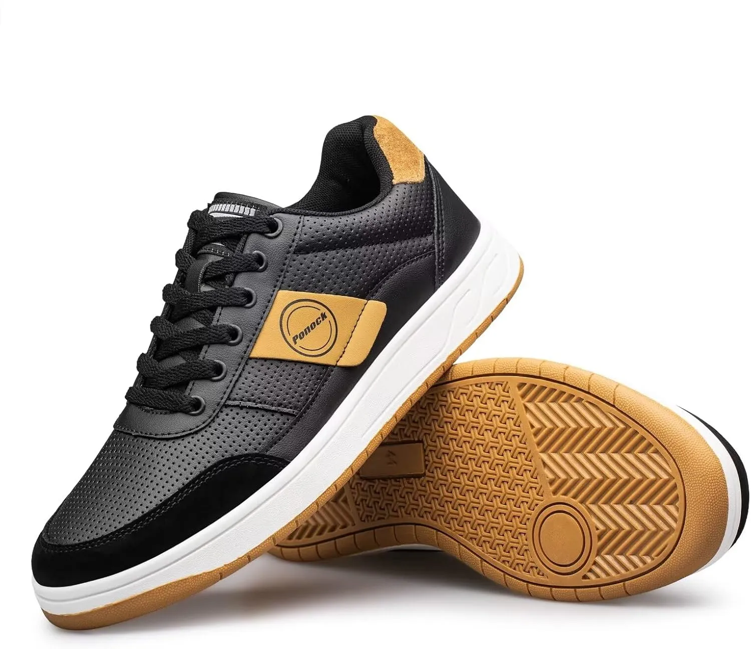BNR Mens Fashion Sneakers Skate Shoes Casual Comfortable Durable Black Navy Brown