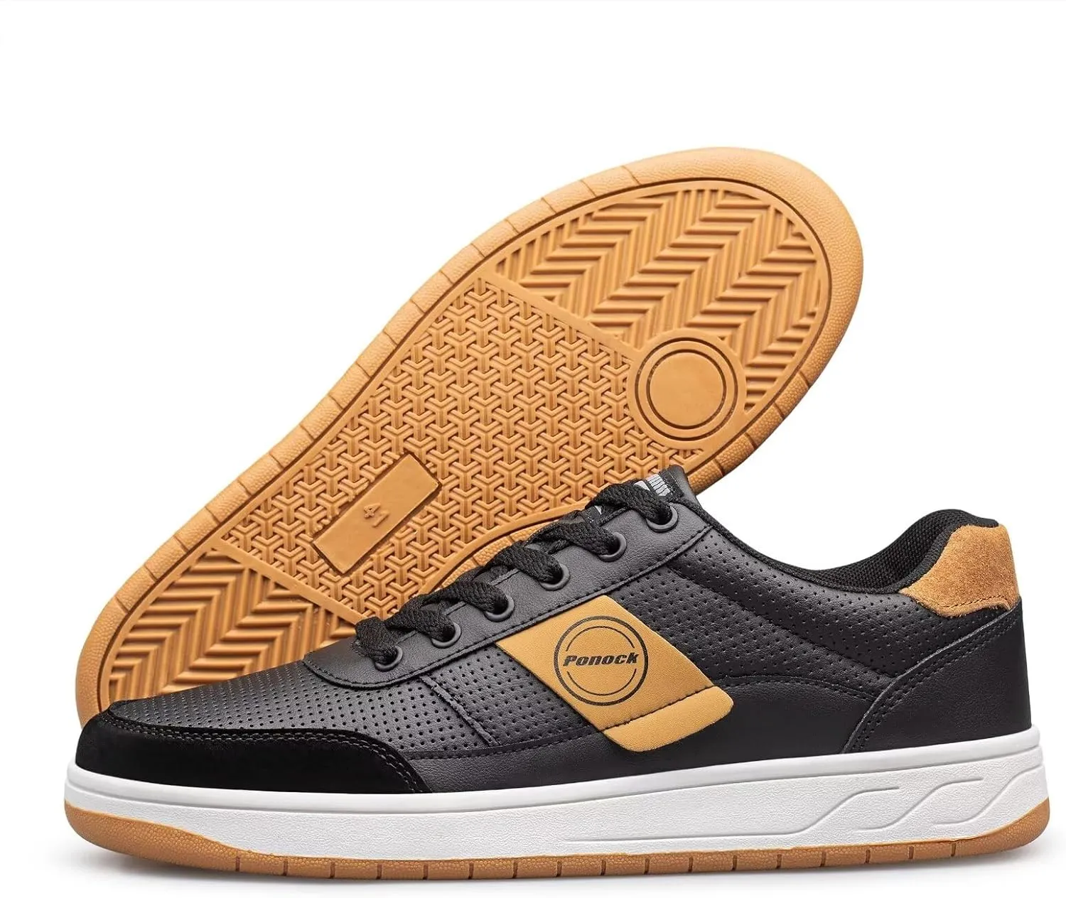 BNR Mens Fashion Sneakers Skate Shoes Casual Comfortable Durable Black Navy Brown