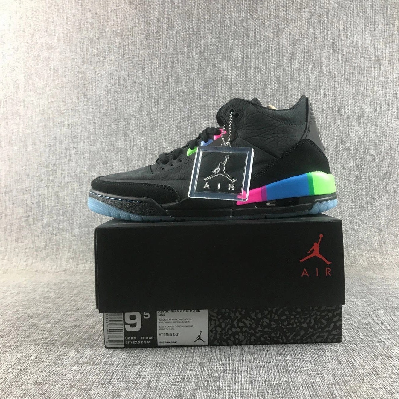 Guard Hike Air Jordan 3 Retro SE Quai 54 Black Colorful AT9195-001