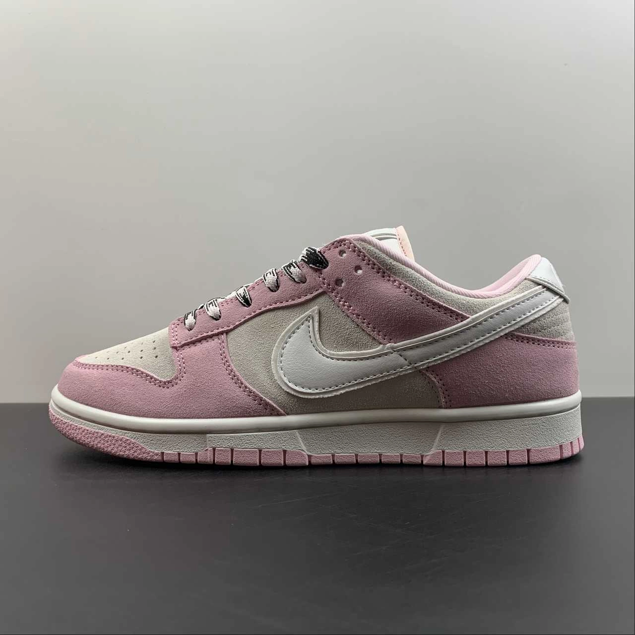 Lightweight Canvas SB Dunk Low LX Pink Foam White Black DV3054-600