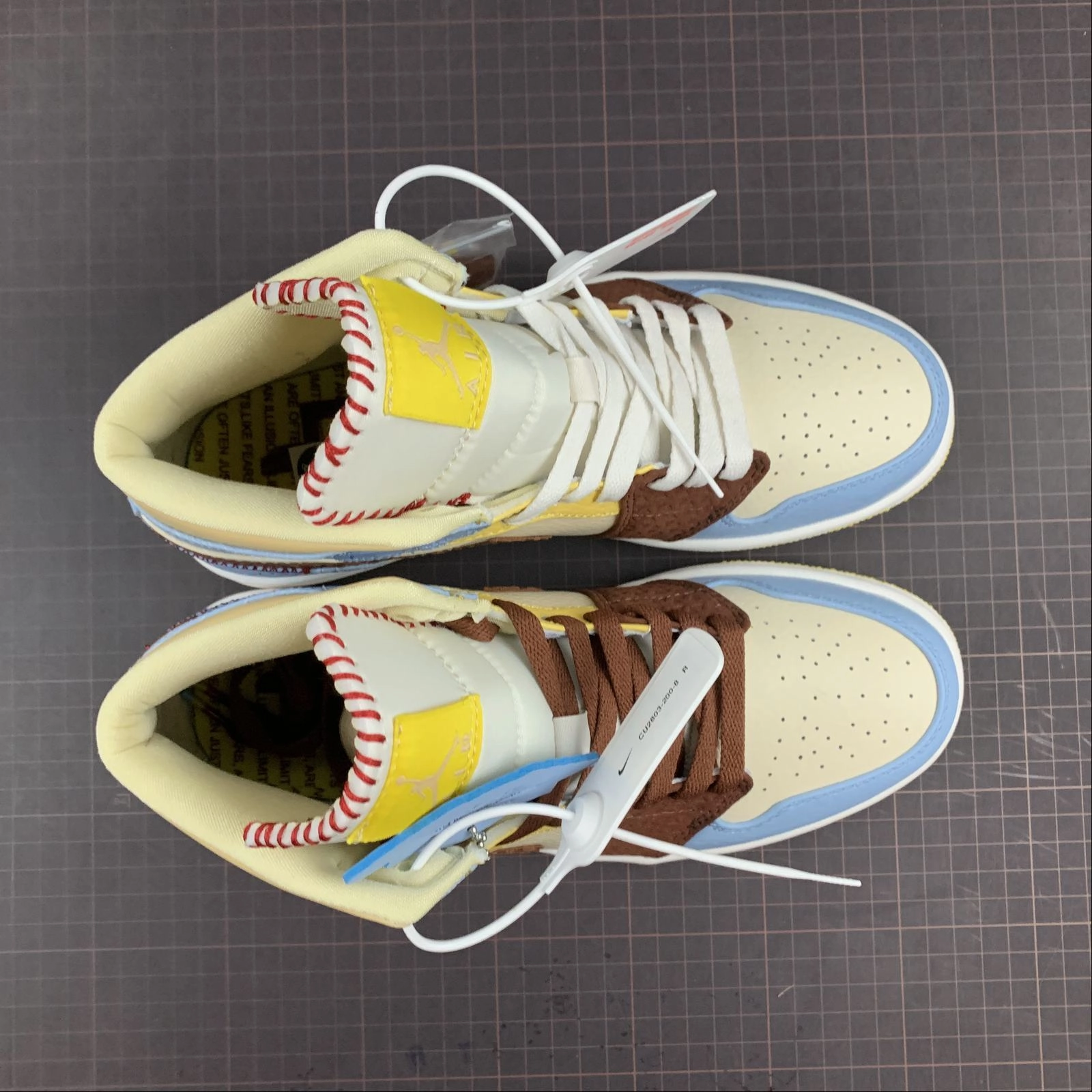 Air Jordan 1 Mid Fearless Ski Blue Grey Yellow CU2803-200 Smooth Outsole Training Run