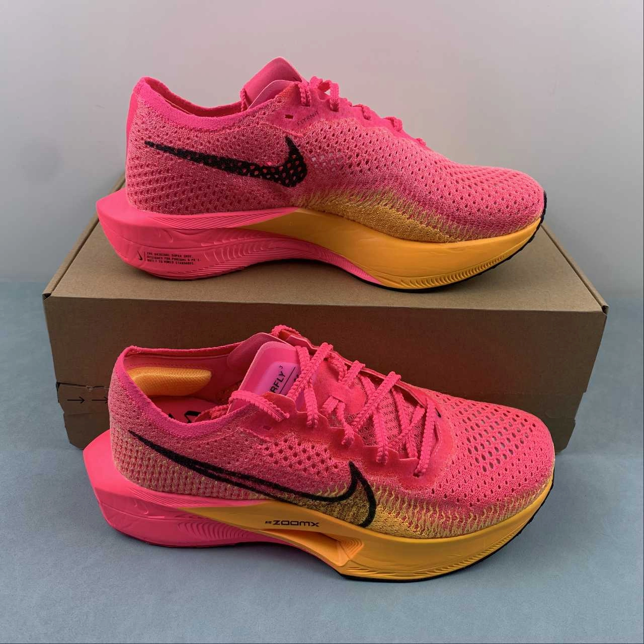 Air ZoomX VaporFly Next 3 Hyper Pink Laser Orange Black DV4129-600 Cross training Comfort tested across extended activity durations