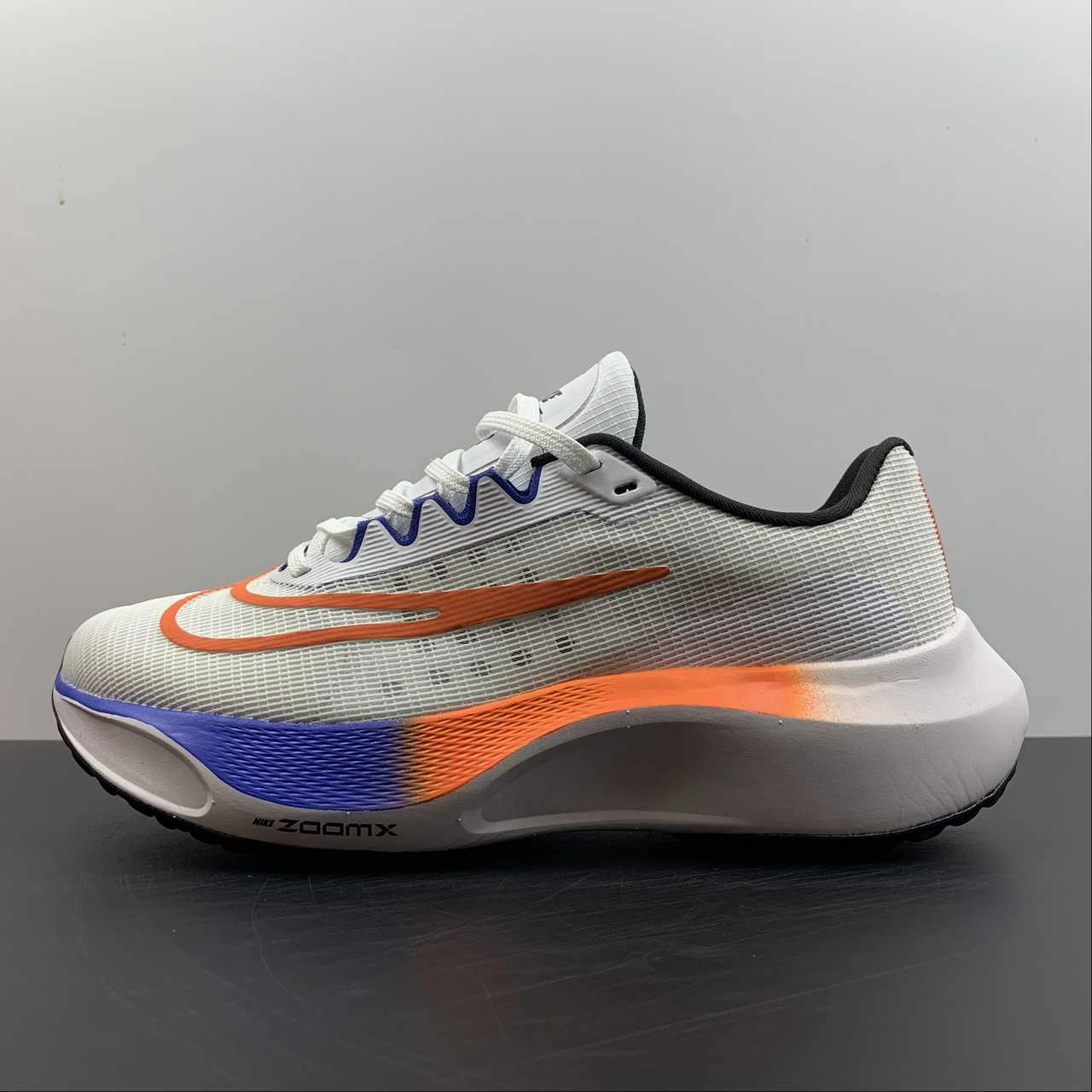 Zoom Fly 5 White Black-Orange Blue DM8968-600 Recovery Phase Steady Balance