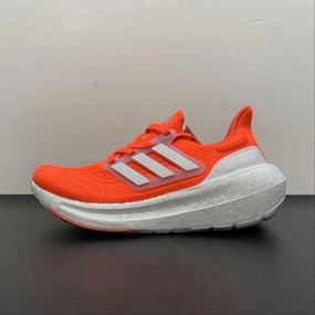 running on uneven ground shoes bright - colors Adidas UltraBoost Light Solar Red Cloud White Silver Dawn HP3344