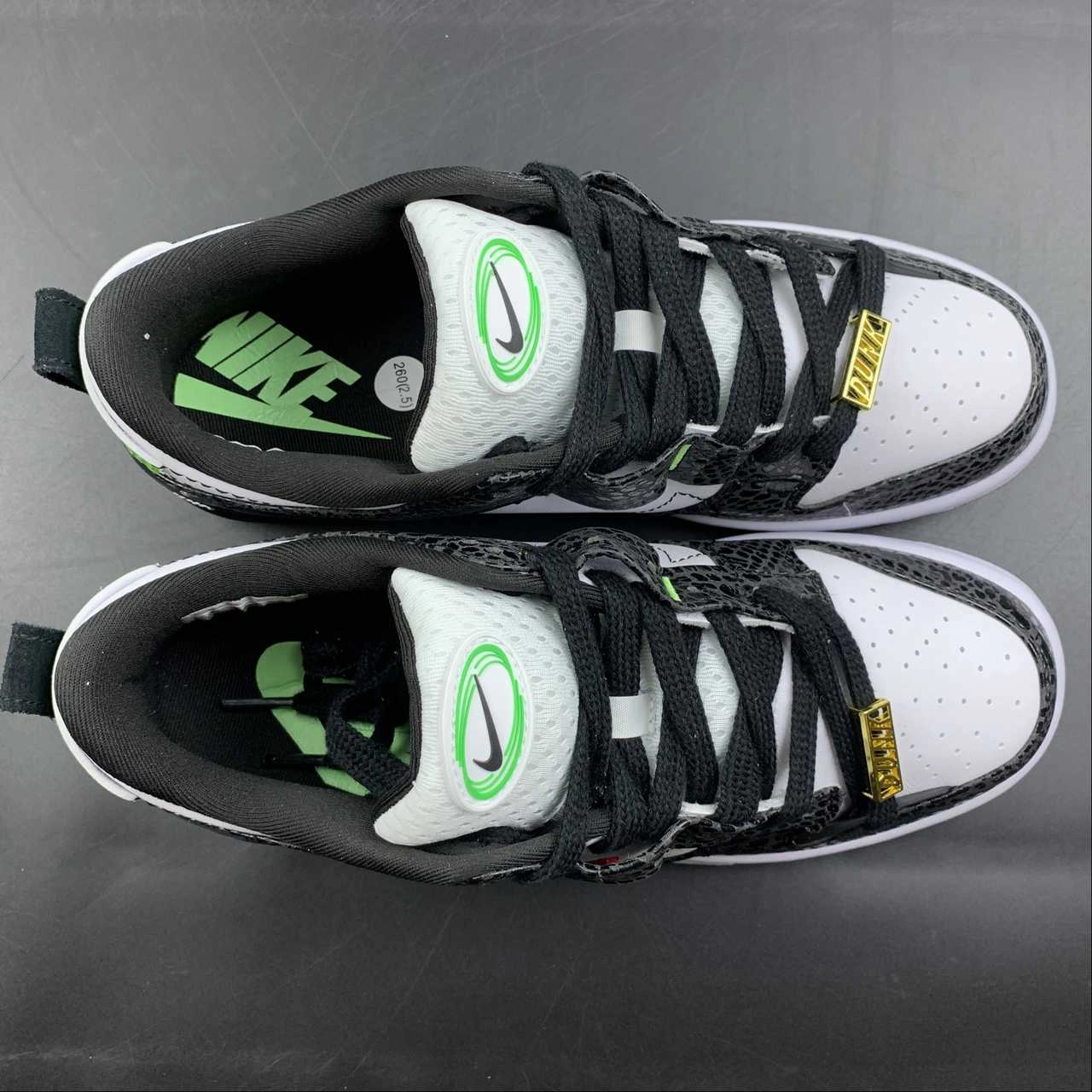 SB Dunk Low Disrupt 2 Just Do It Snakeskin Black White DV1490-161 Daily Walk