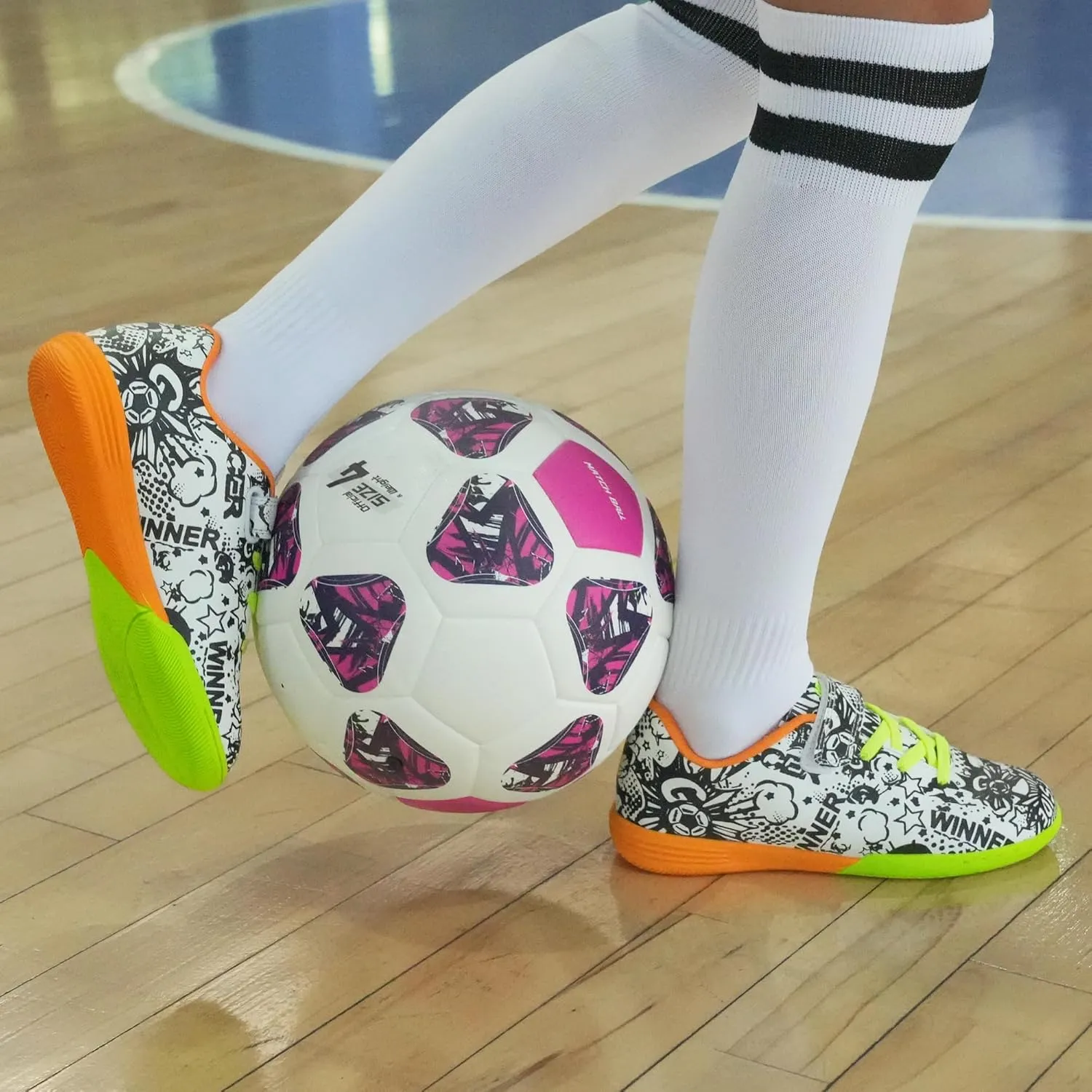 brooman Kids Indoor Soccer Shoes Boys Girls Futsal Soccer Shoes