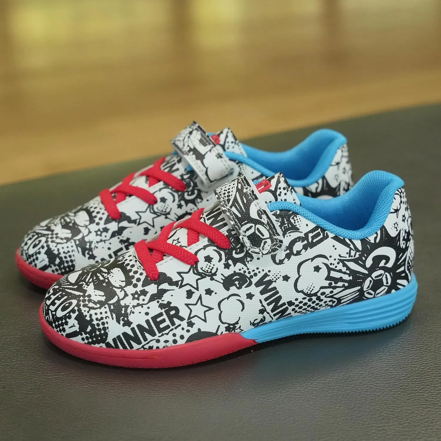 brooman Kids Indoor Soccer Shoes Boys Girls Futsal Soccer Shoes