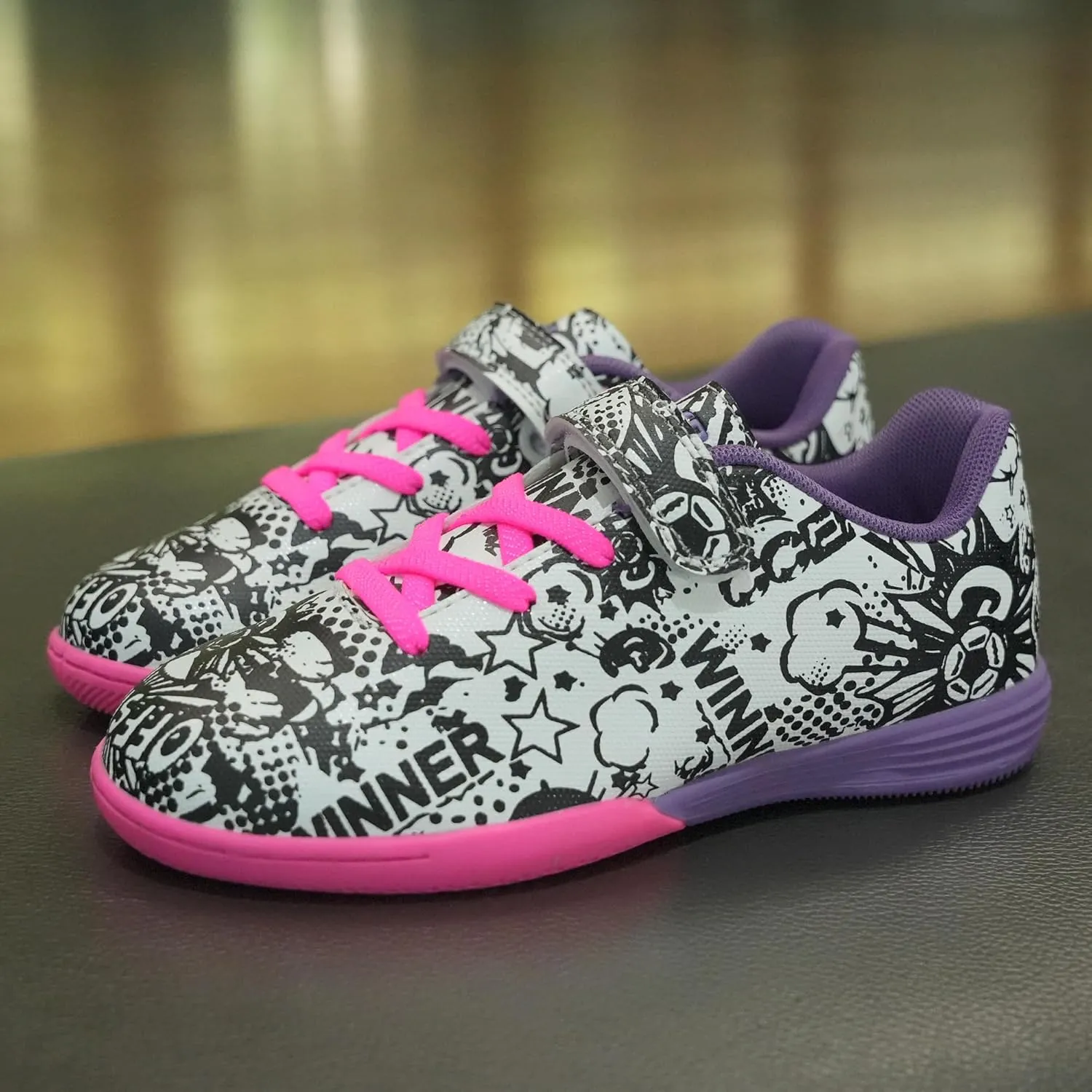 brooman Kids Indoor Soccer Shoes Boys Girls Futsal Soccer Shoes
