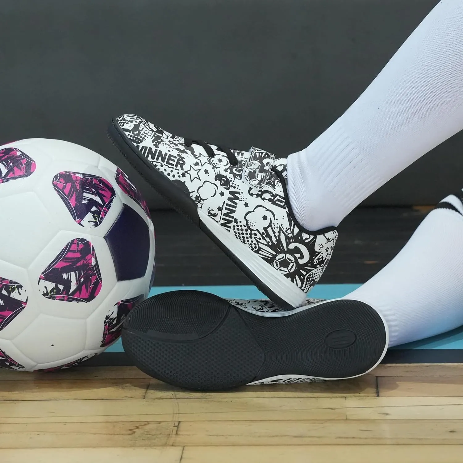 brooman Kids Indoor Soccer Shoes Boys Girls Futsal Soccer Shoes
