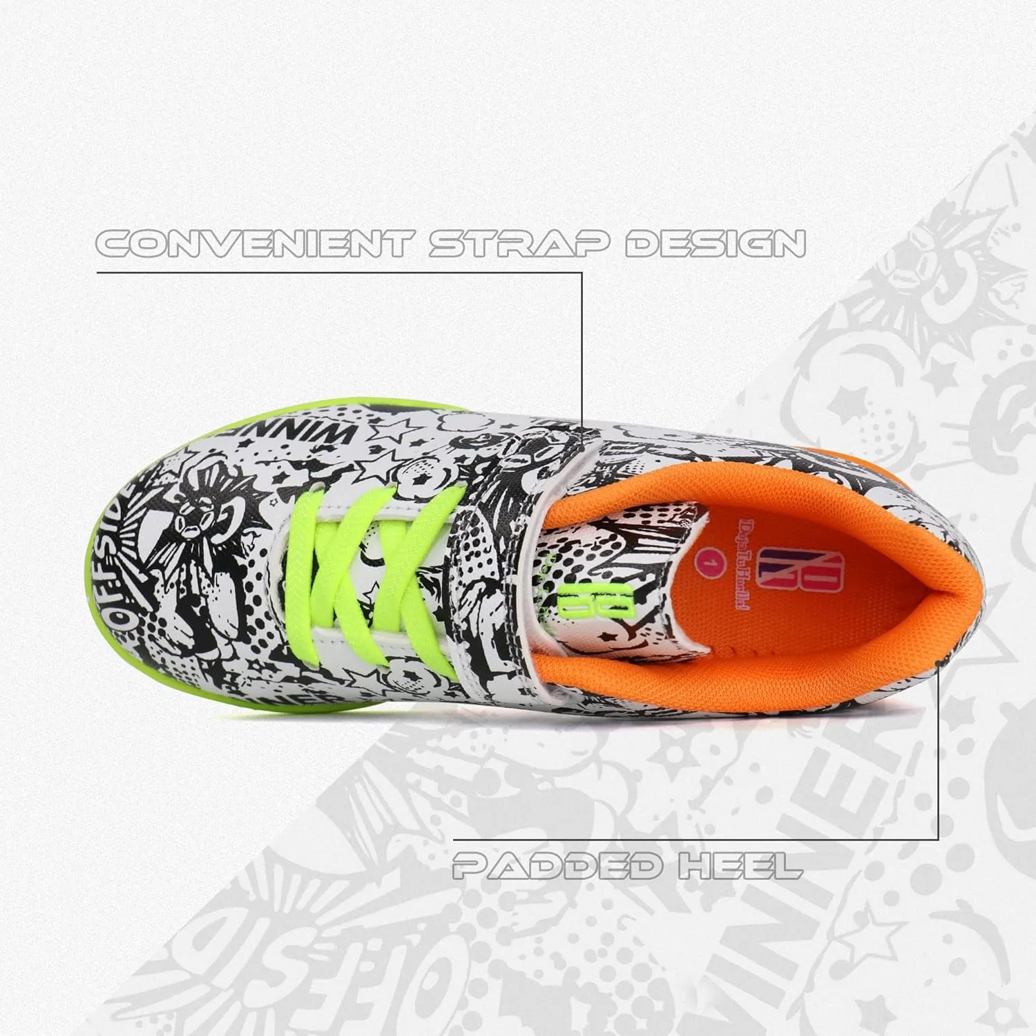brooman Kids Indoor Soccer Shoes Boys Girls Futsal Soccer Shoes