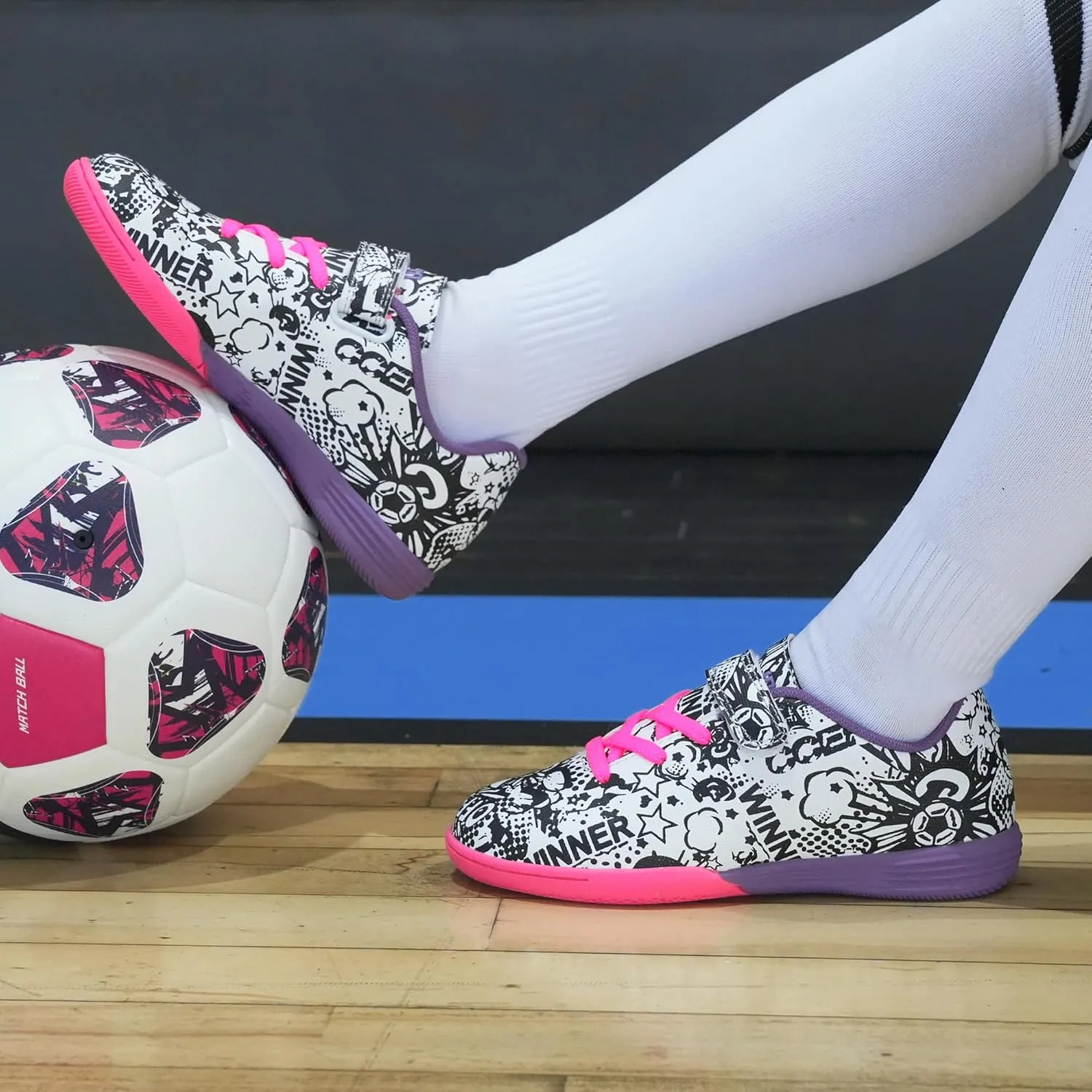 brooman Kids Indoor Soccer Shoes Boys Girls Futsal Soccer Shoes