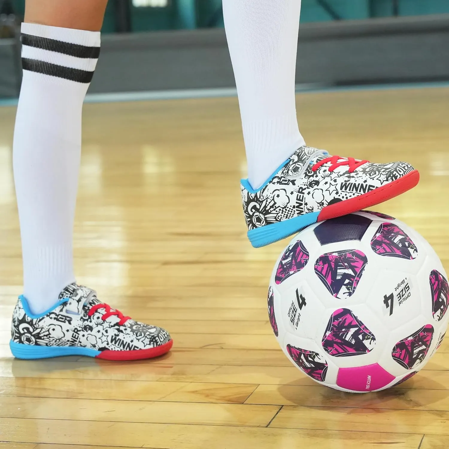 brooman Kids Indoor Soccer Shoes Boys Girls Futsal Soccer Shoes