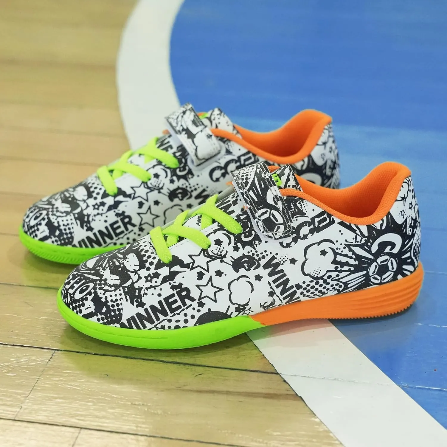 brooman Kids Indoor Soccer Shoes Boys Girls Futsal Soccer Shoes