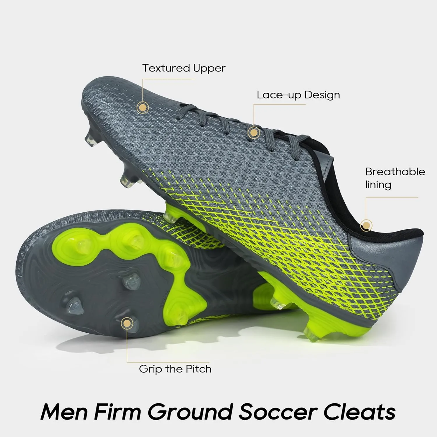 brooman Men Firm Ground Soccer Cleats Soccer Shoes
