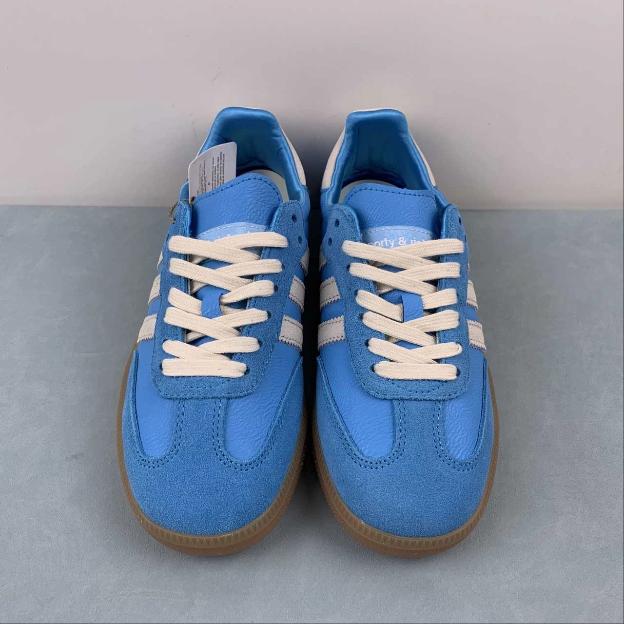 Adidas SAMBA OG Sporty and Rich Blue Grey IE6975 Canvas Material