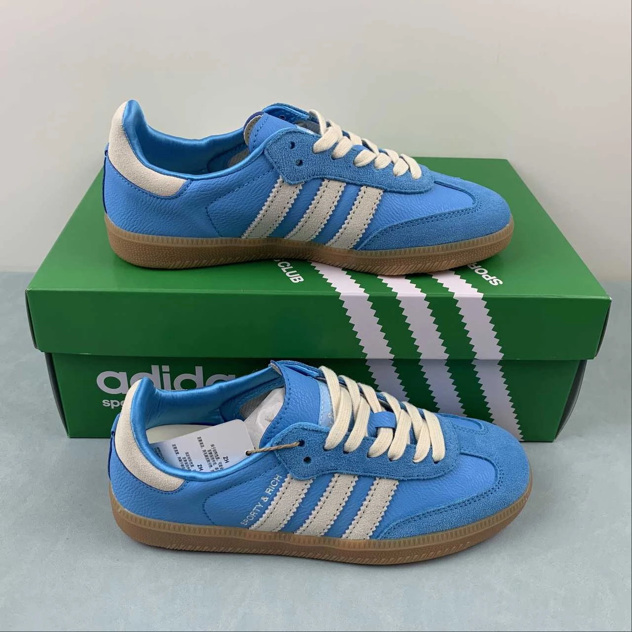 Clean Silhouette Adidas SAMBA OG Sporty and Rich Blue Grey IE6975