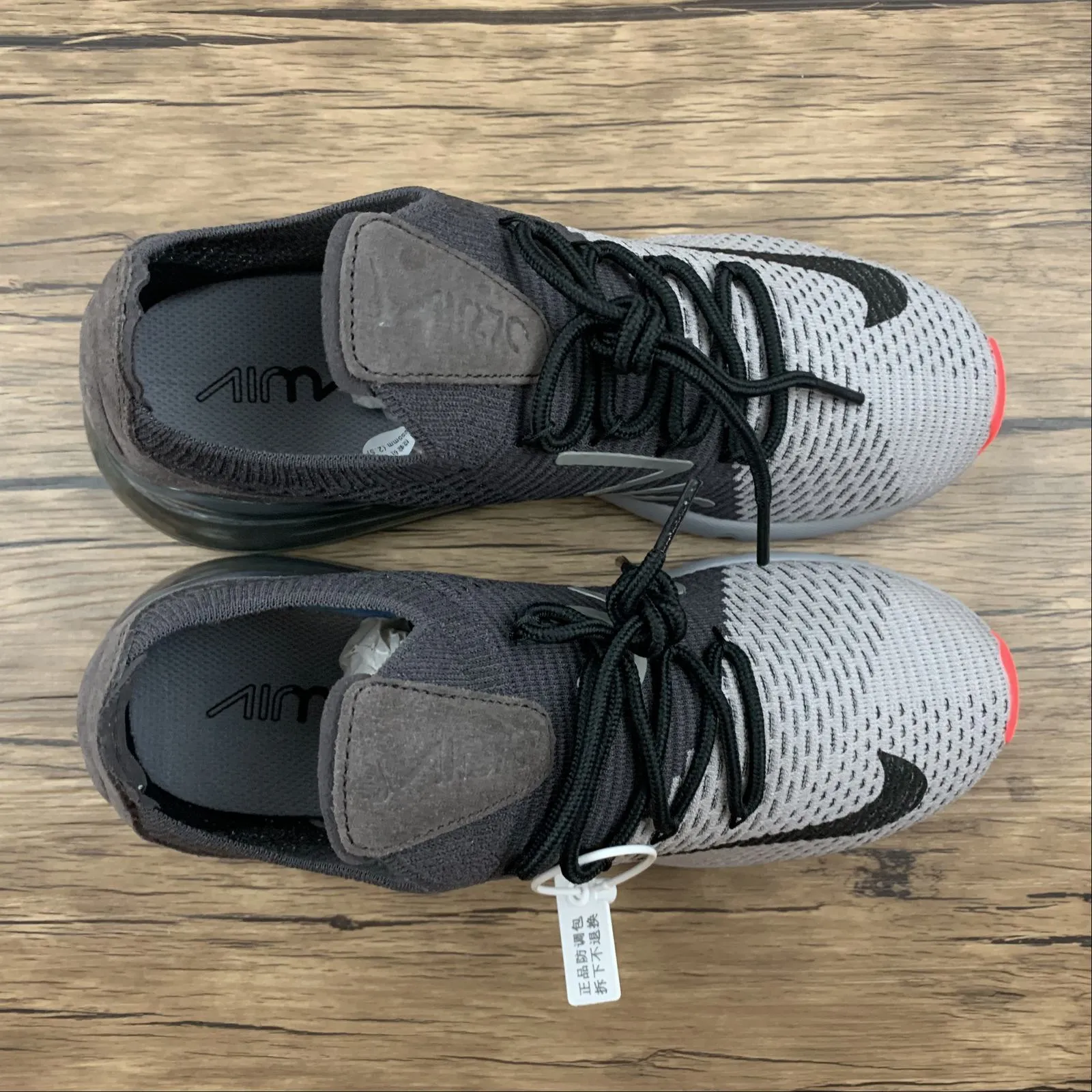 Air Max 270 FLYKNIT Atmosphere Grey Black AO1023-004 Suede Trim