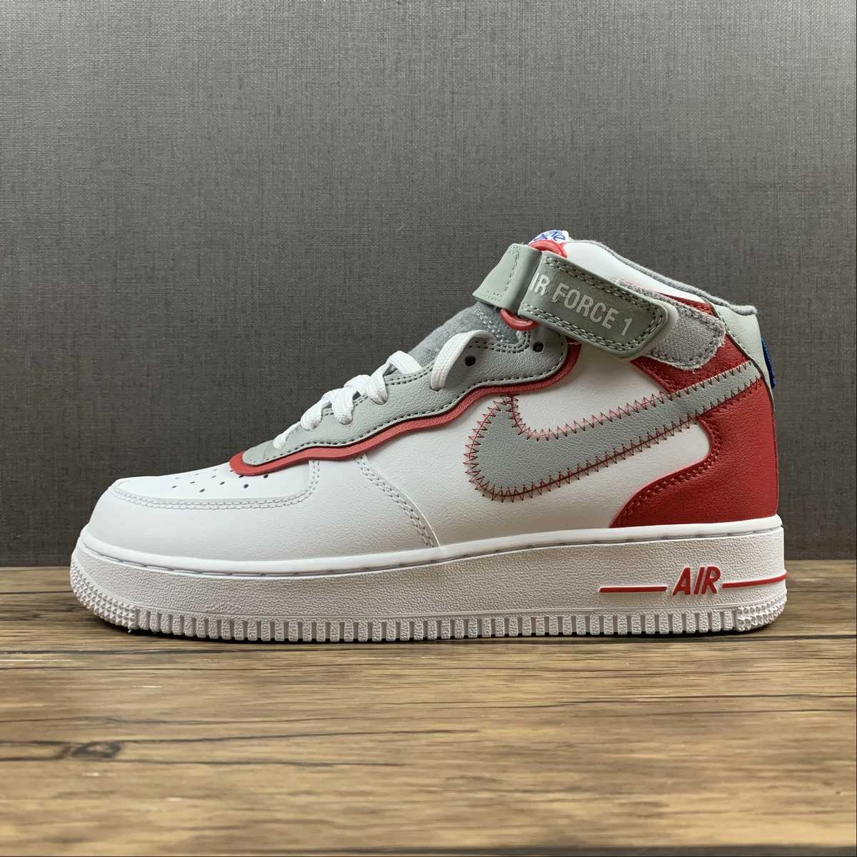 Air Force 1 07 Mid Athletic Club White Red Gray DH7451-100 Lightweight Walk Secure fit