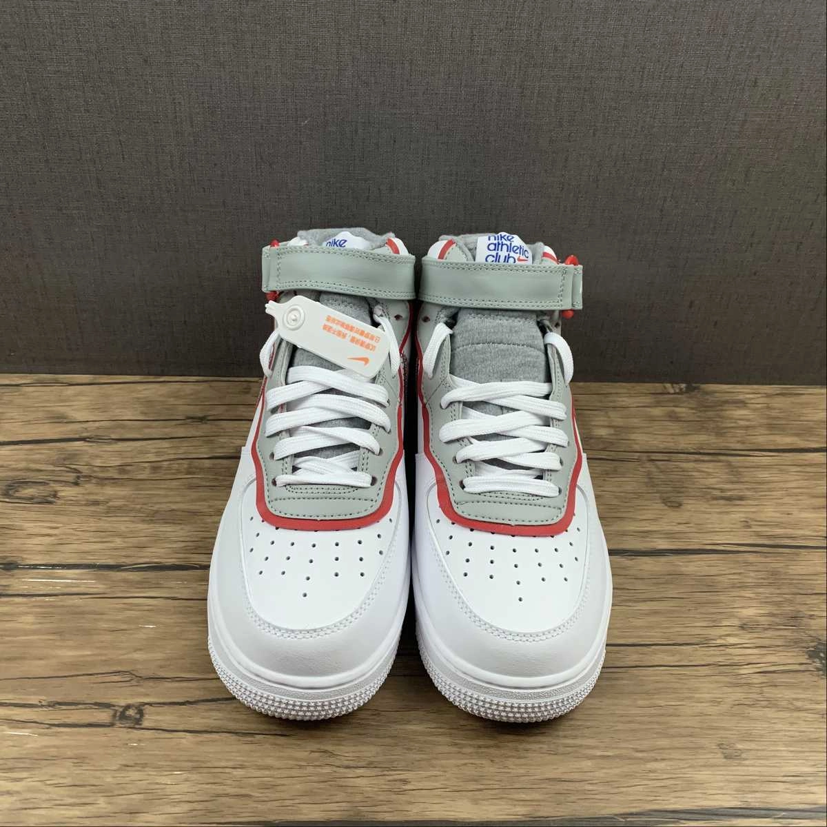 Air Force 1 07 Mid Athletic Club White Red Gray DH7451-100 Modern Casual