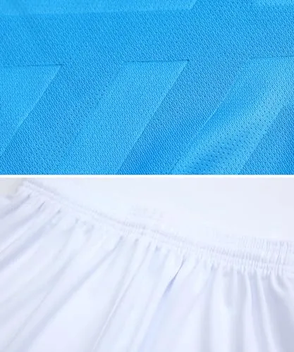 C2M Boys Soccer Jerseys Set Sport Team Uniform Shirt Shorts and Socks for Training 5-6 Years Blue White