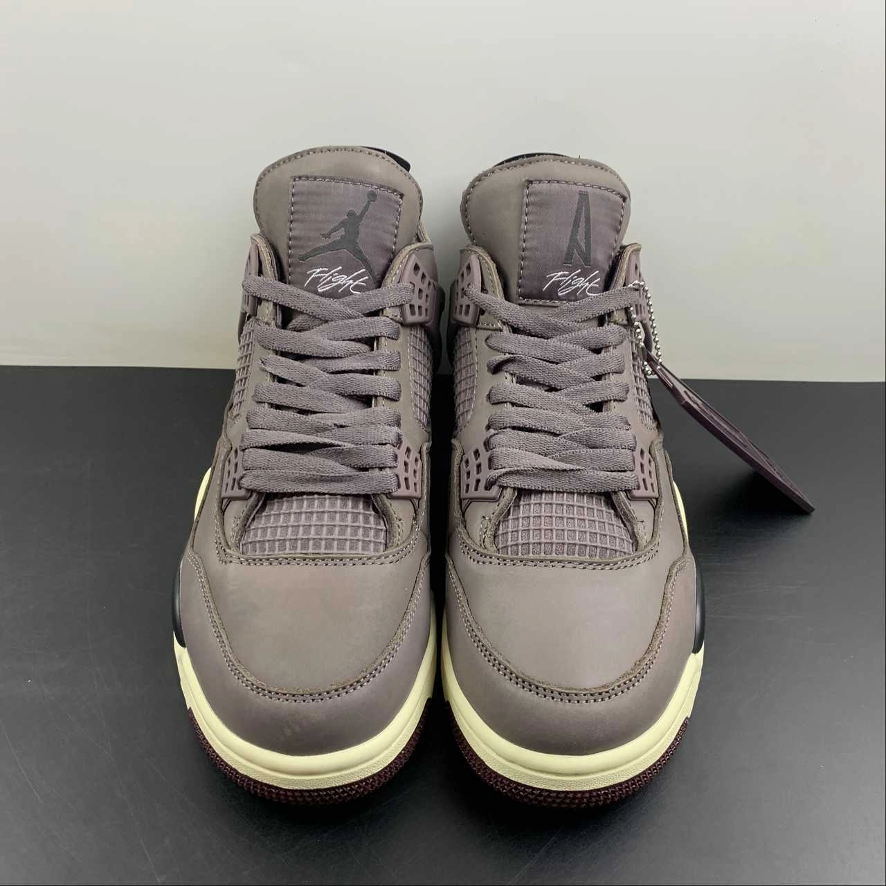 Seamless Upper A Ma Mani??re x Air Jordan 4 Violet Ore Medium Ash Muslin Burgundy Crush DV6773-220