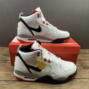 Air Flight 13 Mid White Black Red 579961-108 on - road running shoe proficiency Budget - friendly