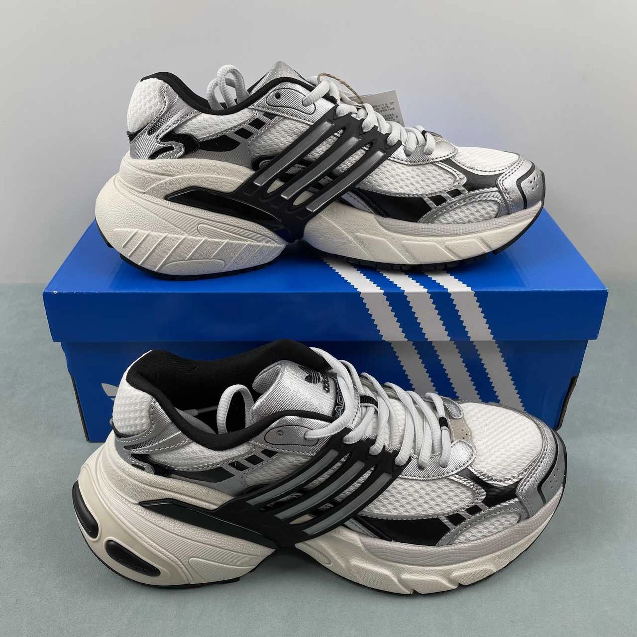 Adidas Adistar XLG Core Black Metallic Silver Off White IH3381 futuristic running option amateur running shoes