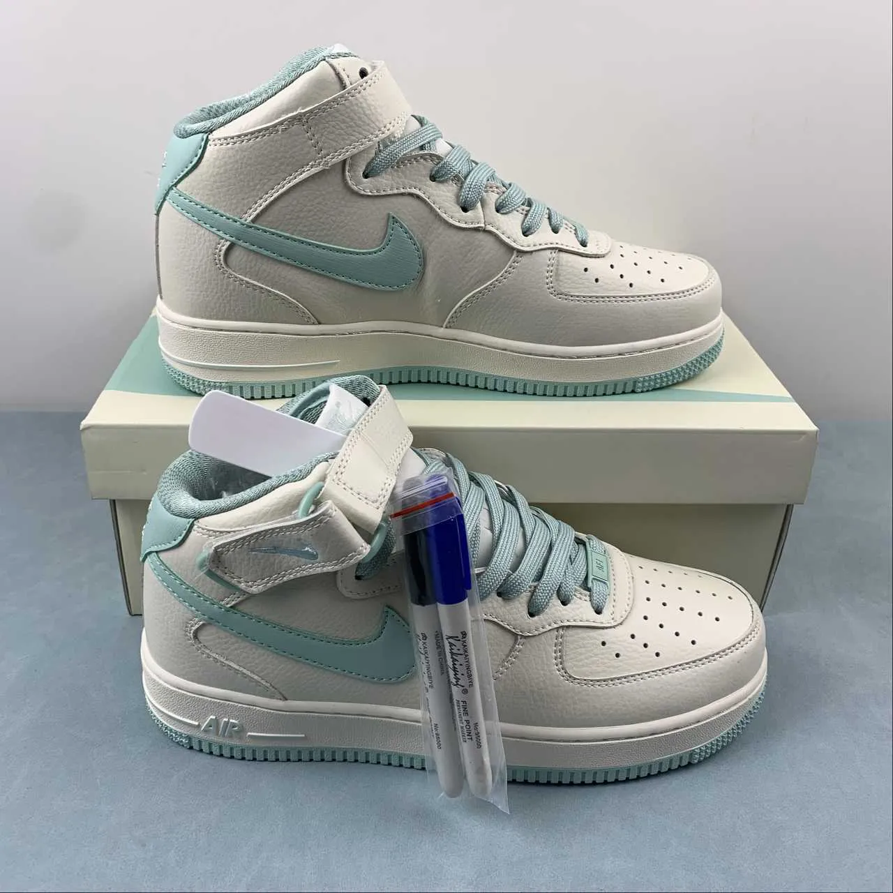 Air Force 1 07 Mid White Ice Blue PA0920-708 Durable Base