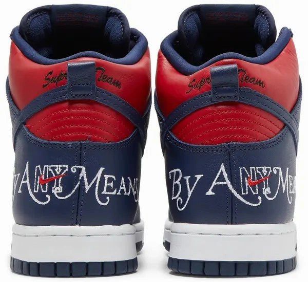 Nike Dunk High SB x Supreme Navy Red Hydrophobic coating